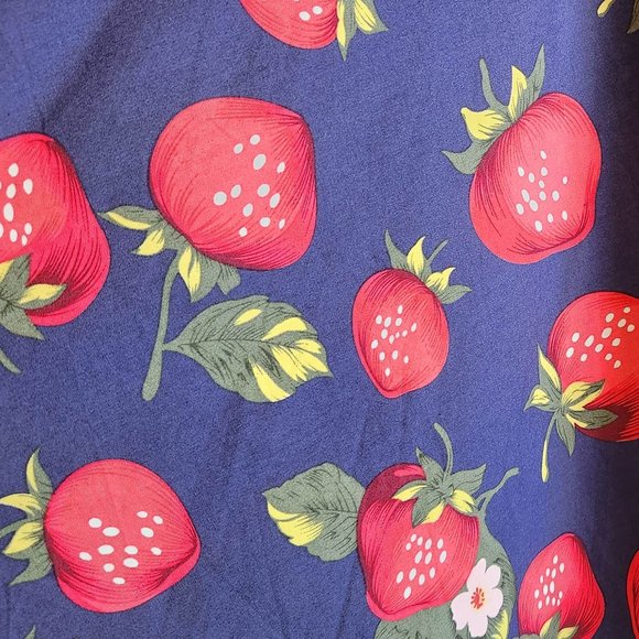 Strawberry 1950s Vintage Inspired Halter Picnic Party Dress - Picture 6 of 6